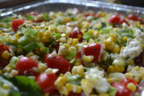 roasted corn salad with feta